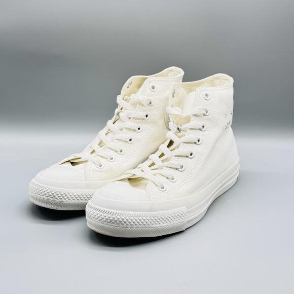 Converse Shoes Men 7.5 White Canvas All Star React 2.0 Footbed High Top Cat Face - Picture 4 of 13